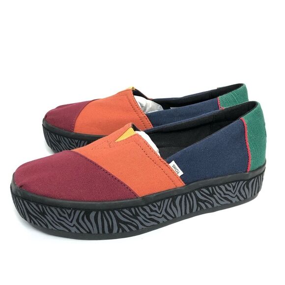 Toms Alpargata Boardwalk Multicolored/Zebra Platform Slip on Sneakers Size 6 - Picture 3 of 6